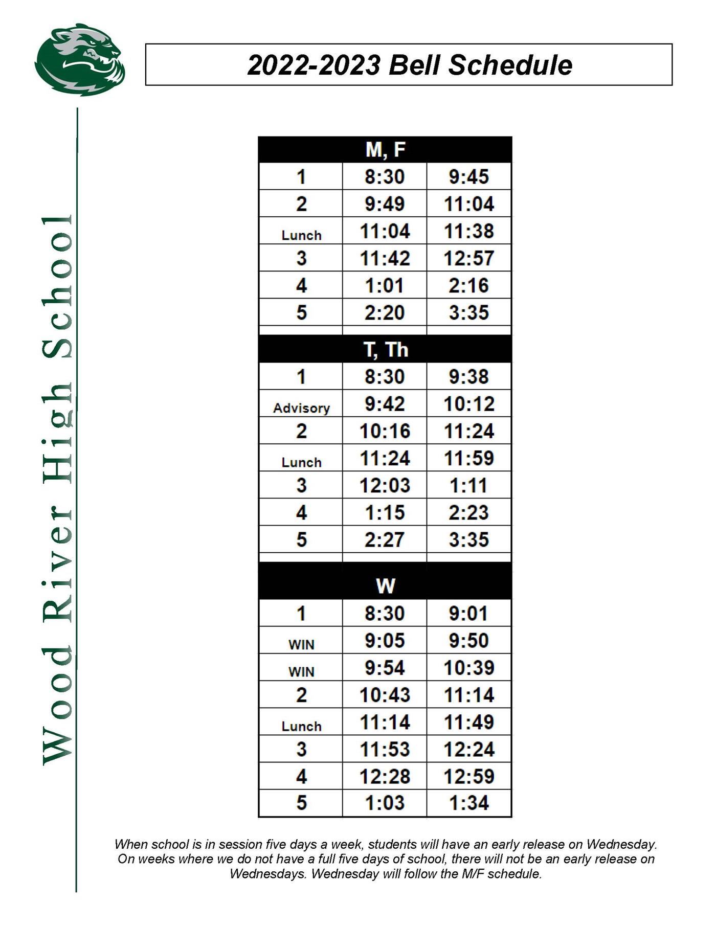 2022-23 Bell Schedule